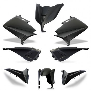 Kit carénage BCD TMAX 530 12-14 - FACE AV SANS LED - COQUE AR SANS POIGNEES - FLANC AVEC RETRO