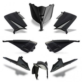 Kit carénage BCD TMAX 530 12-14 - FACE AV LED - COQUE AR SANS POIGNEES - FLANC SANS RETRO