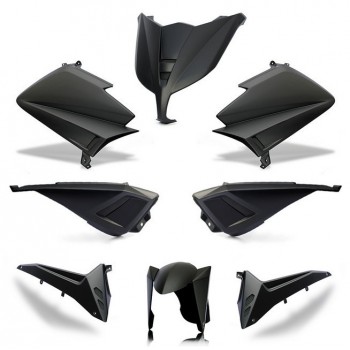 Kit carénage BCD TMAX 530 15-16 - COQUE AR SANS POIGNEES - FLANC SANS RETROVISEUR