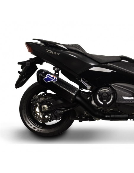 Ligne échappement Termignoni silencieux carbone collecteur noir Tmax 530 2017 Ligne échappement Termignoni silencieux carbone collecteur noir Tmax 530 2017
